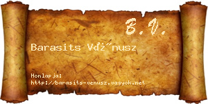 Barasits Vénusz névjegykártya